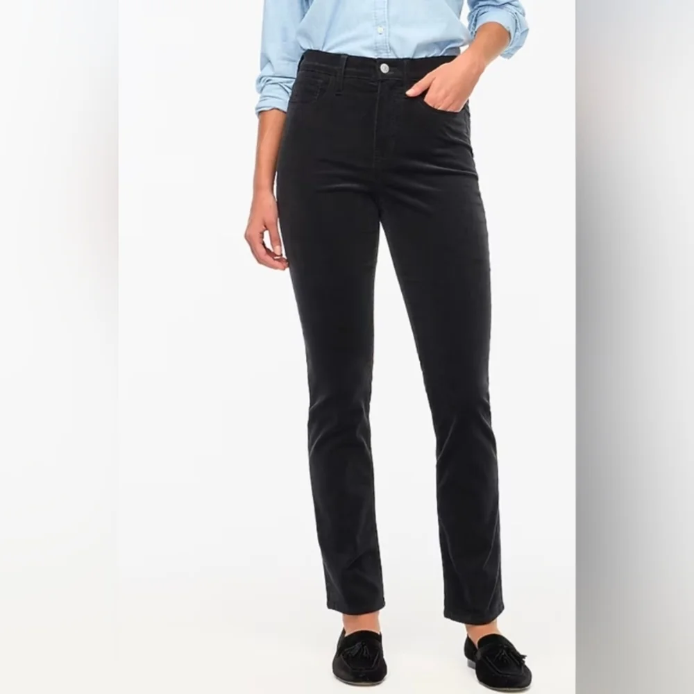 J Crew NWOT Women’s Corduroy Full-length essential straight pant in black 28P